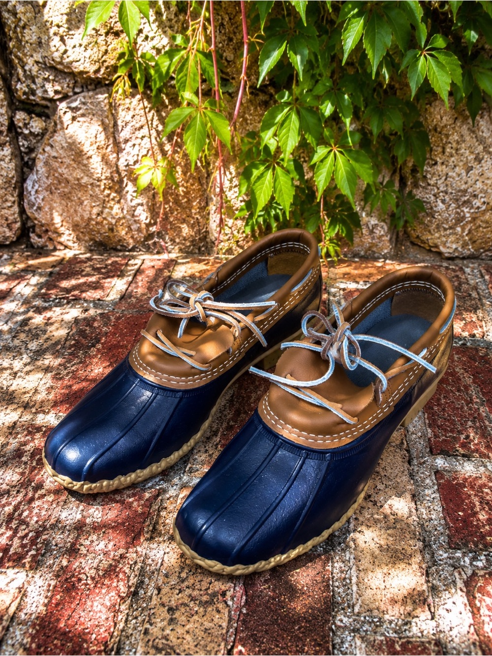 L.L. BEAN Navy Rubber and Leather Classic Gorpcore Duck Boots, Made in USA, 9N